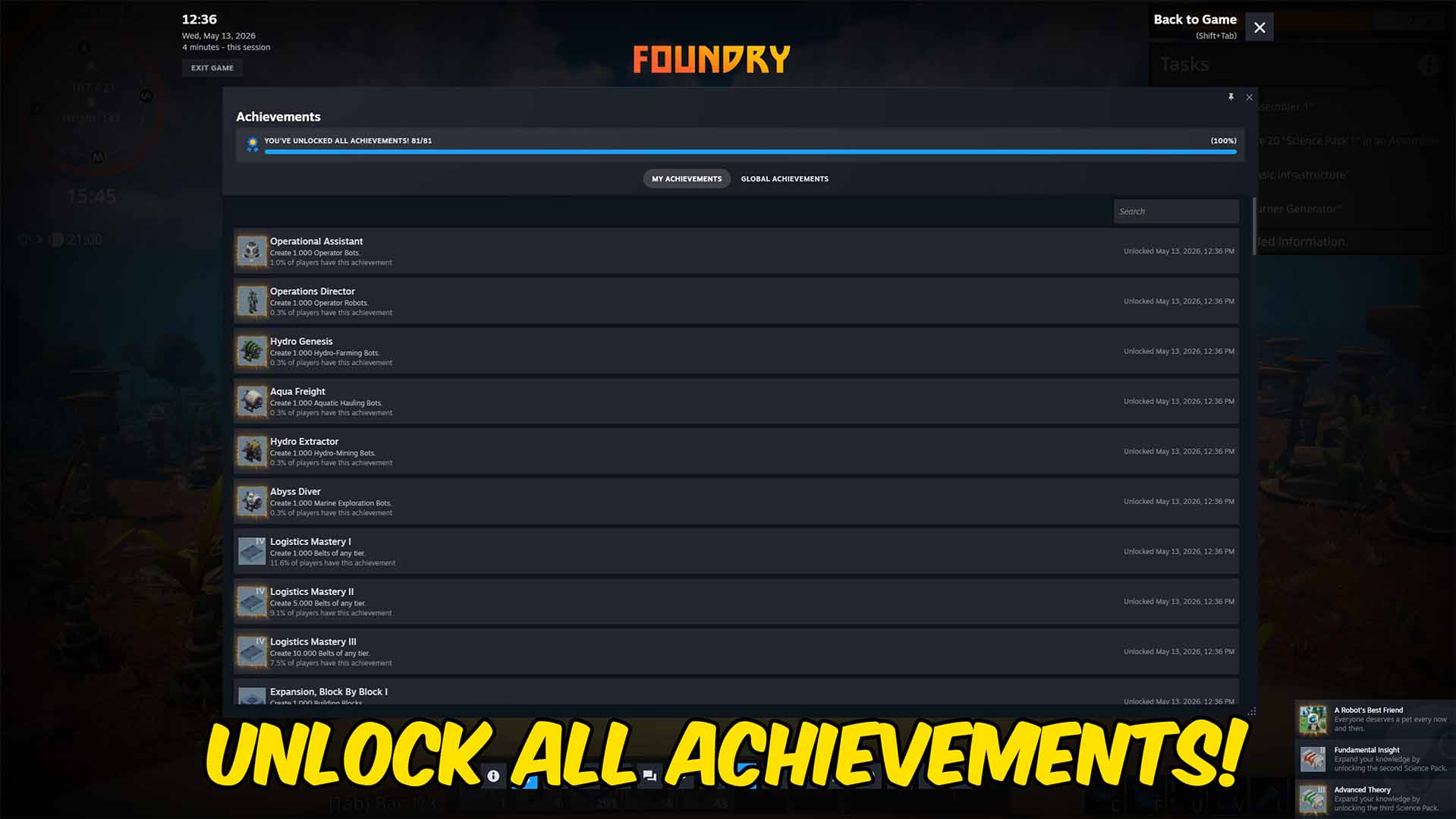 FOUNDRY — Achievement Unlocker (screenshot 2)